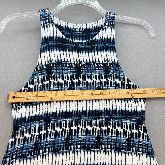 Athleta Swing Dress Shabori Tie Dye Women’s Size Small Blue and White - Picture 9 of 10